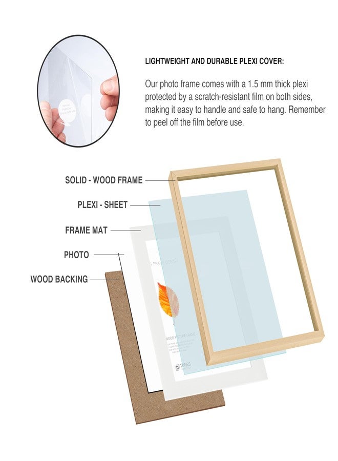 TONES FRAME DESIGN Solid Oak Wood 9x12 Natural Picture Frame Matted to 6x8 Photo Frame for Wall Home Decor - Image 5